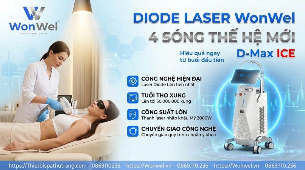 Máy Triệt Lông WonWel - Diode Laser D-MAX ICE 2 Máy Triệt Lông WonWel - Diode Laser D-MAX ICE